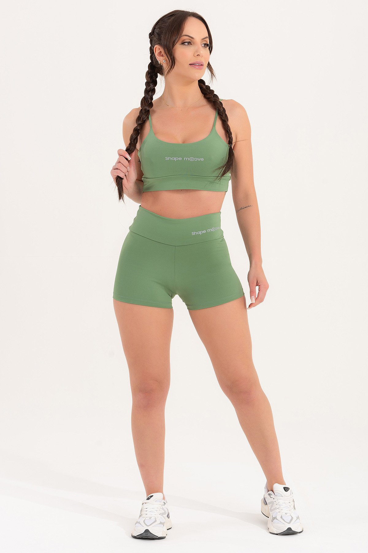 Shorts Feminino Fitness Poliamida Musgo Malva