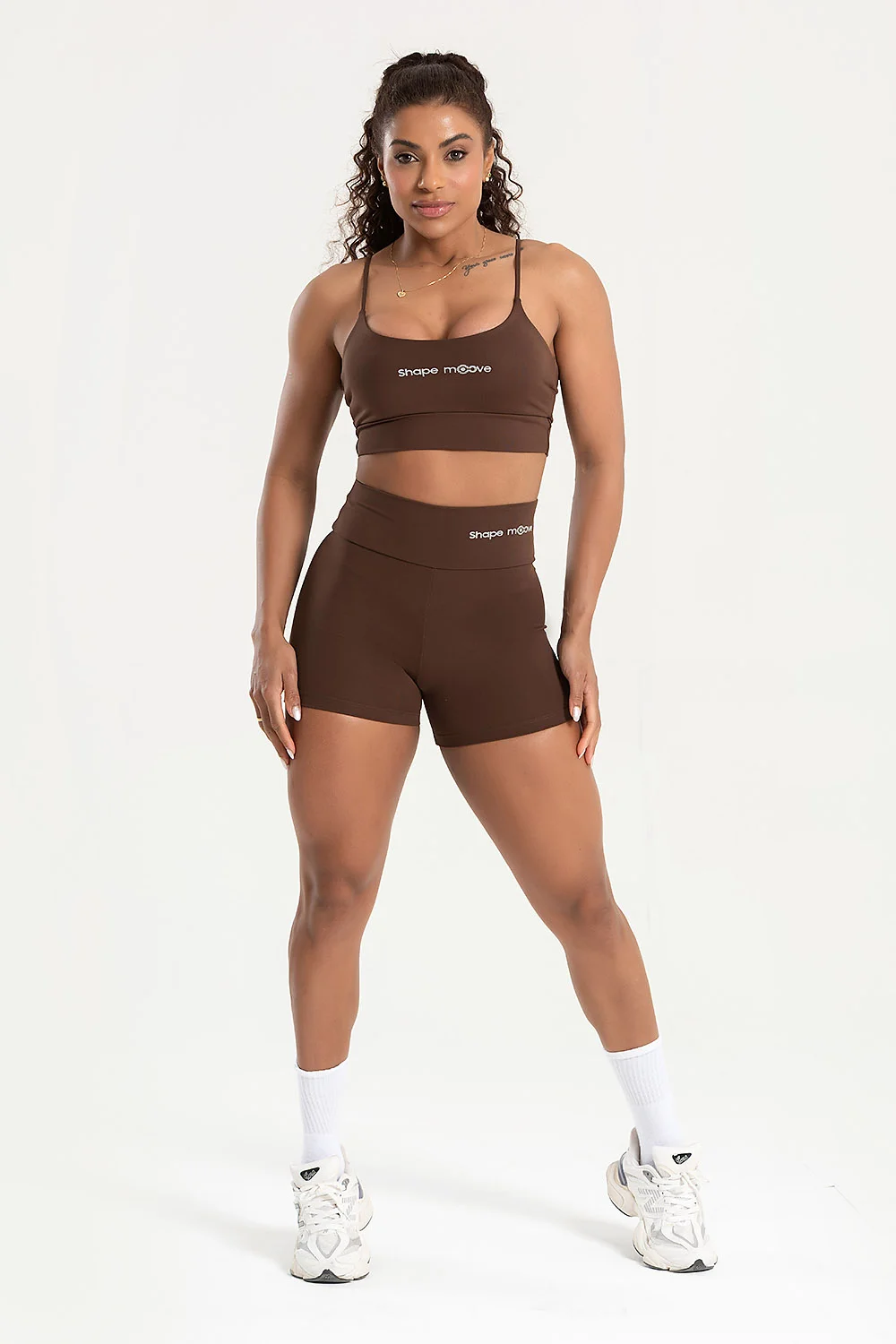 Conjunto Feminino Fitness Bermuda e Top Azul Polar